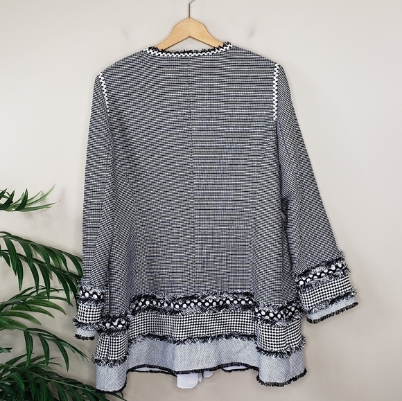 NWT Maison Common | Boho Fringe Black White Jacket - Picture 6 of 10